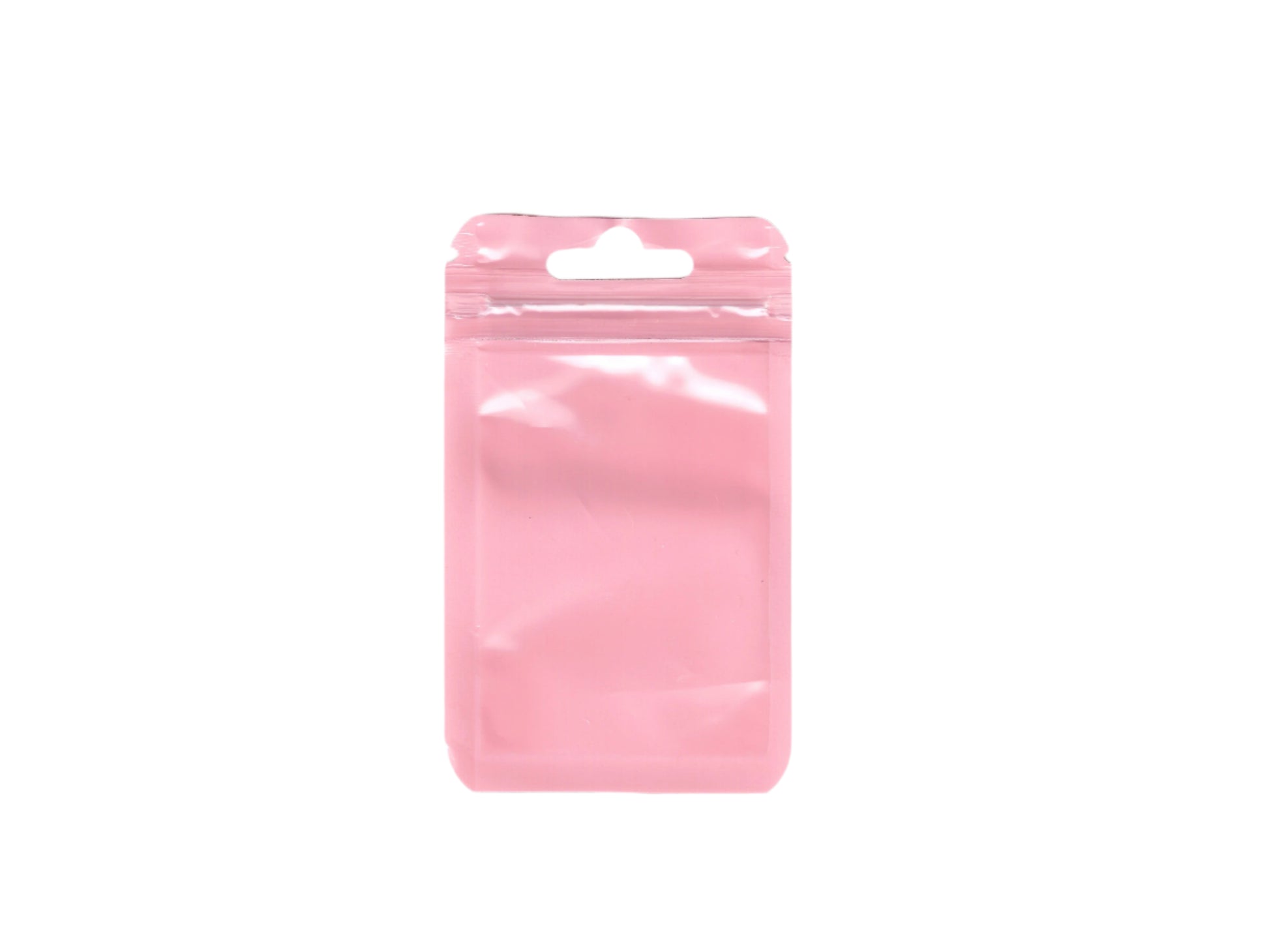 Pink stand-up pouch on a white background
