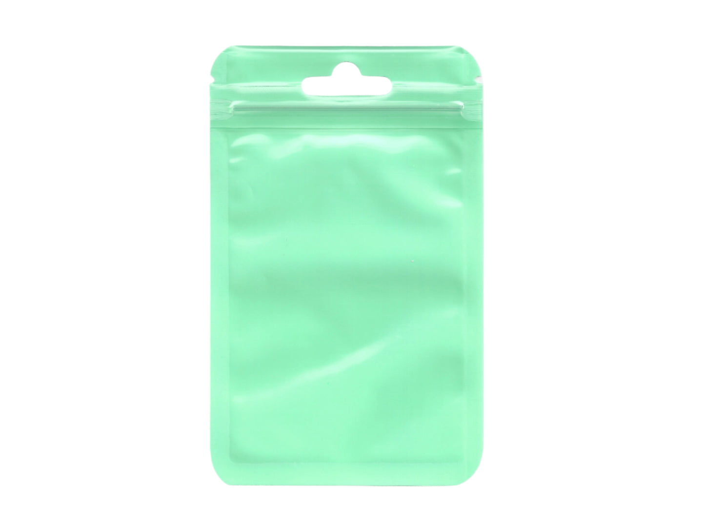 Mint green stand-up pouch on a white background